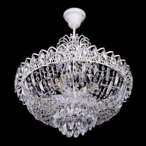 Люстра Астра Белая с подвесом в Магнитогорске Гусь Хрустальный