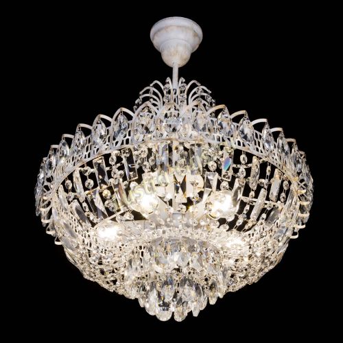 Люстра Астра Белая с подвесом в Магнитогорске Гусь Хрустальный