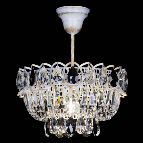 Люстра Астра Бутон №1 Черная - белая с подвесом в Магнитогорске Гусь Хрустальный