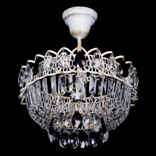 Люстра Астра Бутон №1 Черная - белая с подвесом в Магнитогорске Гусь Хрустальный