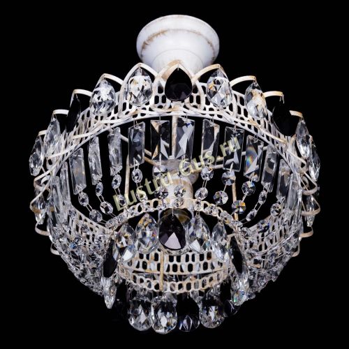 Люстра Астра Бутон №1 Черная - белая с подвесом в Магнитогорске Гусь Хрустальный