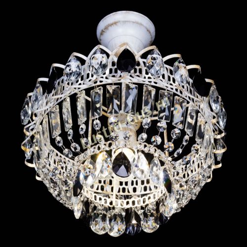 Люстра Астра Бутон №1 Черная - белая с подвесом в Магнитогорске Гусь Хрустальный