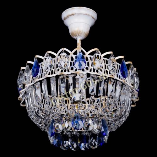 Люстра Астра Бутон №1 Синяя - белая с подвесом в Магнитогорске Гусь Хрустальный