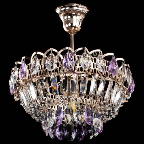 Люстра Астра Бутон №1 с подвесом Фиолетовая в Магнитогорске Гусь Хрустальный