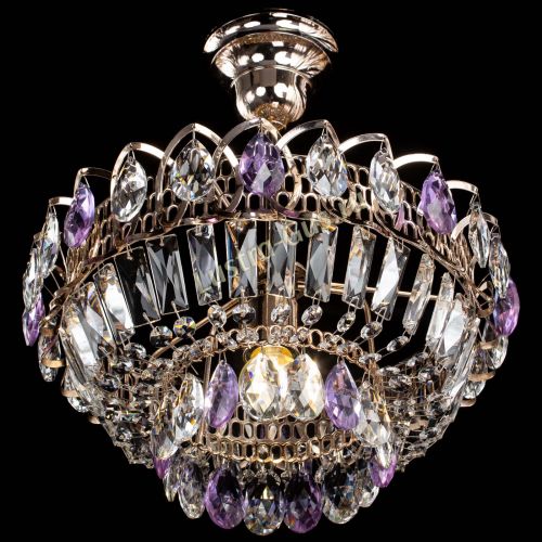 Люстра Астра Бутон №1 с подвесом Фиолетовая в Магнитогорске Гусь Хрустальный