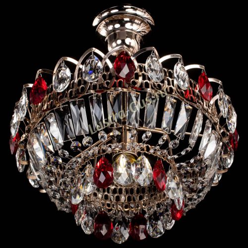 Люстра Астра Бутон №1 с подвесом Красная в Магнитогорске Гусь Хрустальный