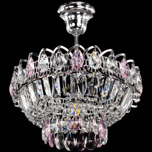 Люстра Астра Бутон №1 с подвесом Розовая в Магнитогорске Гусь Хрустальный