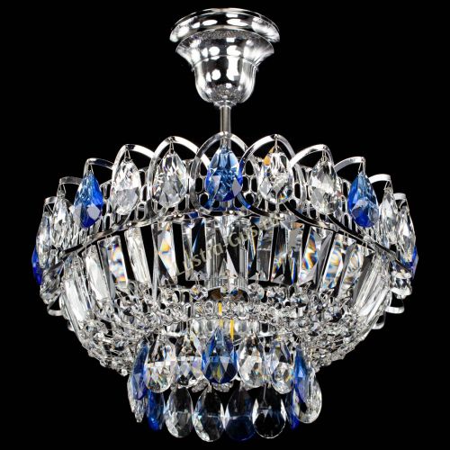 Люстра Астра Бутон №1 с подвесом Синяя в Магнитогорске Гусь Хрустальный