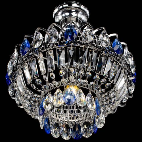 Люстра Астра Бутон №1 с подвесом Синяя в Магнитогорске Гусь Хрустальный