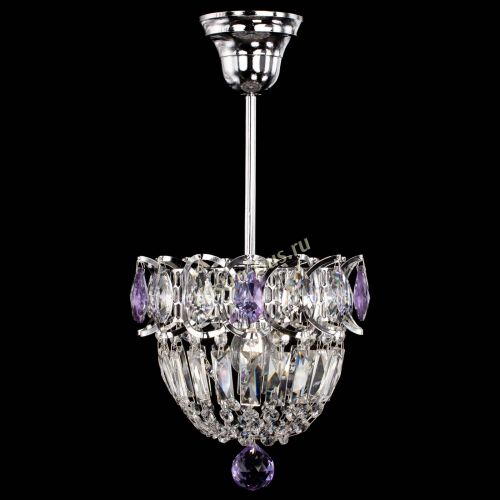 Люстра Астра Купол №1 с подвесом Фиолетовая в Магнитогорске Гусь Хрустальный