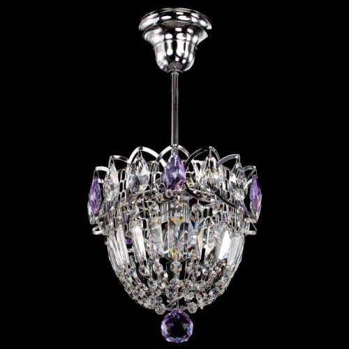 Люстра Астра Купол №1 с подвесом Фиолетовая в Магнитогорске Гусь Хрустальный