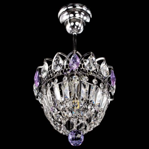 Люстра Астра Купол №1 с подвесом Фиолетовая в Магнитогорске Гусь Хрустальный