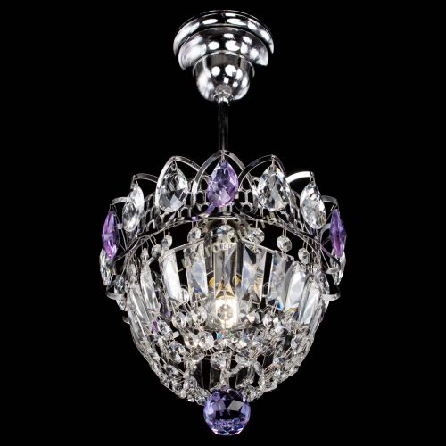Люстра Астра Купол №1 с подвесом Фиолетовая в Магнитогорске Гусь Хрустальный