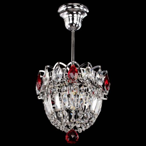 Люстра Астра Купол №1 с подвесом Красная в Магнитогорске Гусь Хрустальный