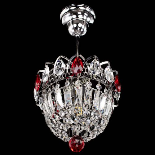 Люстра Астра Купол №1 с подвесом Красная в Магнитогорске Гусь Хрустальный