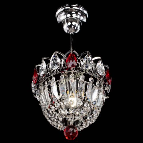 Люстра Астра Купол №1 с подвесом Красная в Магнитогорске Гусь Хрустальный