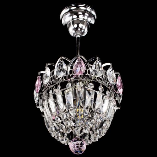 Люстра Астра Купол №1 с подвесом Розовая в Магнитогорске Гусь Хрустальный