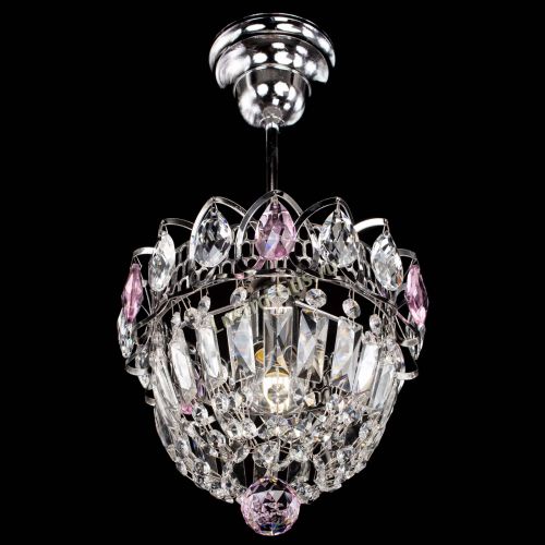 Люстра Астра Купол №1 с подвесом Розовая в Магнитогорске Гусь Хрустальный
