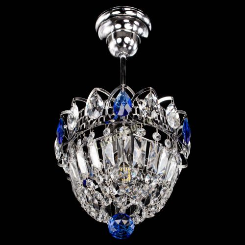 Люстра Астра Купол №1 с подвесом Синяя в Магнитогорске Гусь Хрустальный