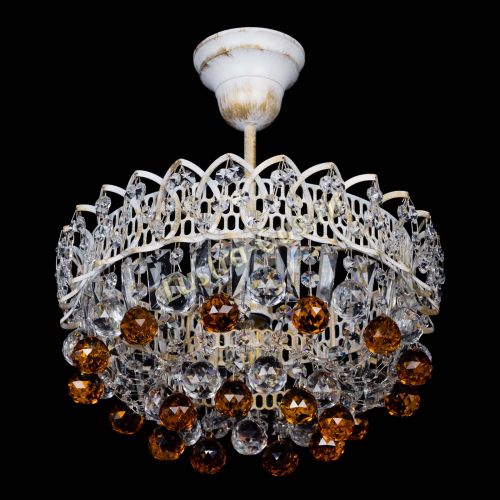 Люстра Астра шар №1 Чайная белая в Магнитогорске Гусь Хрустальный