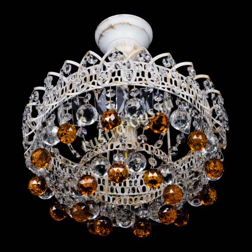 Люстра Астра шар №1 Чайная белая в Магнитогорске Гусь Хрустальный