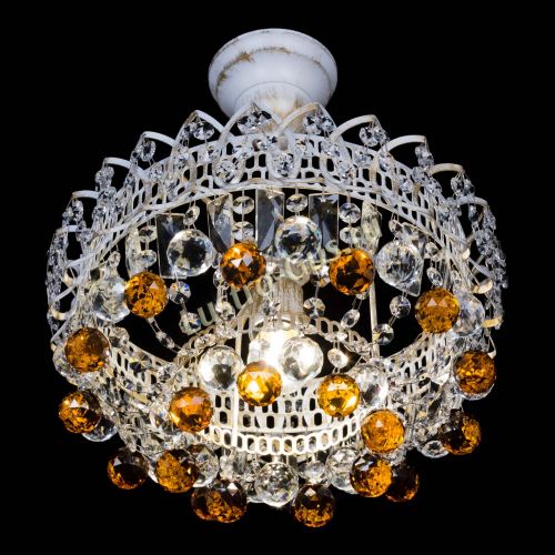 Люстра Астра шар №1 Чайная белая в Магнитогорске Гусь Хрустальный