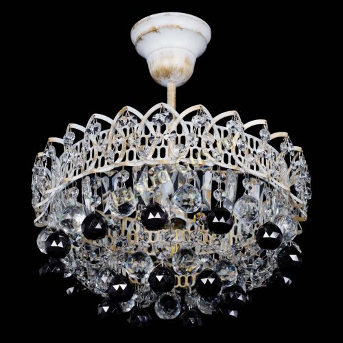 Люстра Астра шар №1 Черная белая в Магнитогорске Гусь Хрустальный