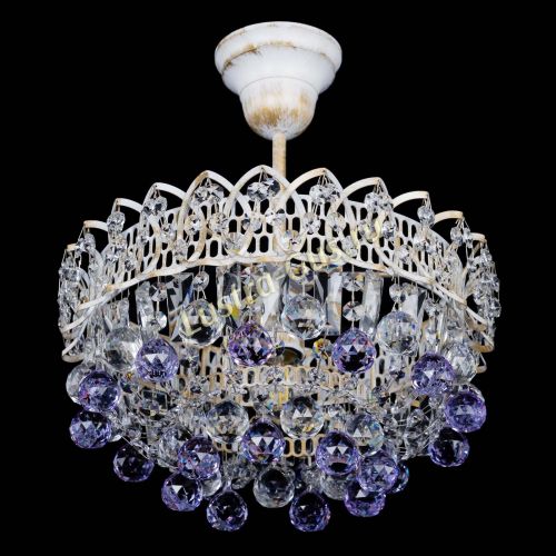 Люстра Астра шар №1 Фиолетовая белая в Магнитогорске Гусь Хрустальный