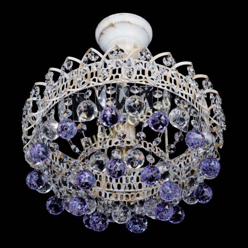 Люстра Астра шар №1 Фиолетовая белая в Магнитогорске Гусь Хрустальный
