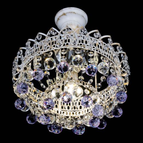 Люстра Астра шар №1 Фиолетовая белая в Магнитогорске Гусь Хрустальный