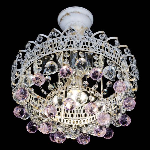 Люстра Астра шар №1 Розовая белая в Магнитогорске Гусь Хрустальный