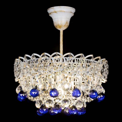 Люстра Астра шар №1 Синяя белая в Магнитогорске Гусь Хрустальный