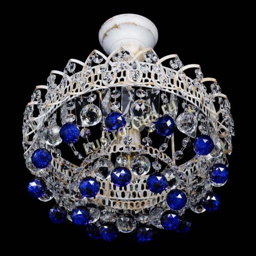 Люстра Астра шар №1 Синяя белая в Магнитогорске Гусь Хрустальный