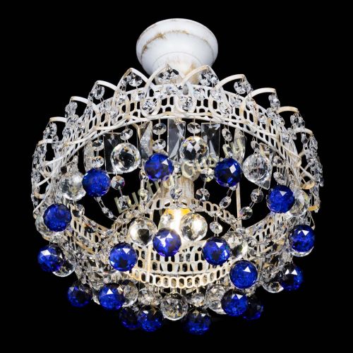 Люстра Астра шар №1 Синяя белая в Магнитогорске Гусь Хрустальный