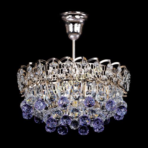 Люстра Астра шар фиолетовая 1 лампа в Магнитогорске Гусь Хрустальный