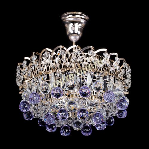 Люстра Астра шар фиолетовая 1 лампа в Магнитогорске Гусь Хрустальный