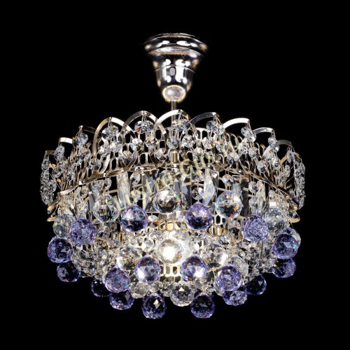 Люстра Астра шар фиолетовая 1 лампа в Магнитогорске Гусь Хрустальный