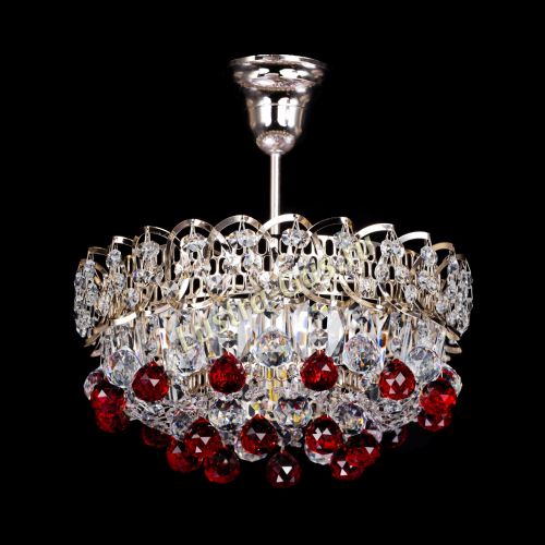 Люстра Астра шар красная 1 лампа в Магнитогорске Гусь Хрустальный