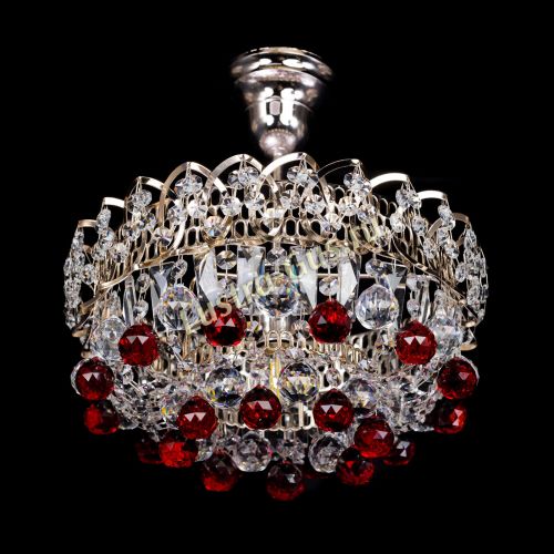 Люстра Астра шар красная 1 лампа в Магнитогорске Гусь Хрустальный