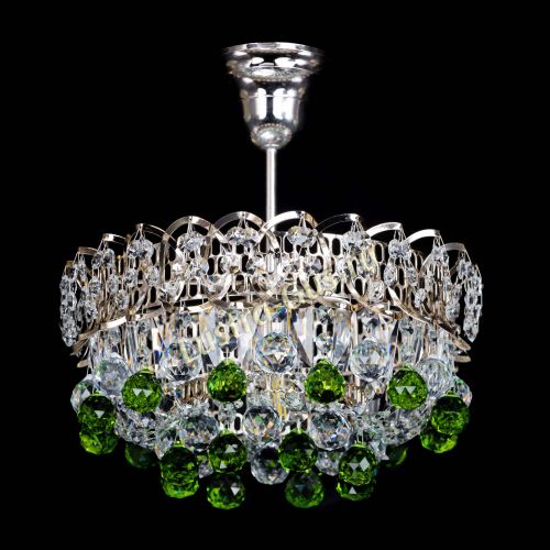 Люстра Астра шар зеленая 1 лампа в Магнитогорске Гусь Хрустальный