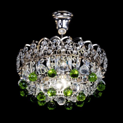 Люстра Астра шар зеленая 1 лампа в Магнитогорске Гусь Хрустальный