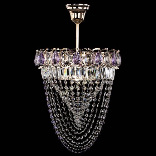 Люстра Астра Водоворот с подвесом №1 фиолетовая в Магнитогорске Гусь Хрустальный