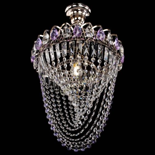 Люстра Астра Водоворот с подвесом №1 фиолетовая в Магнитогорске Гусь Хрустальный