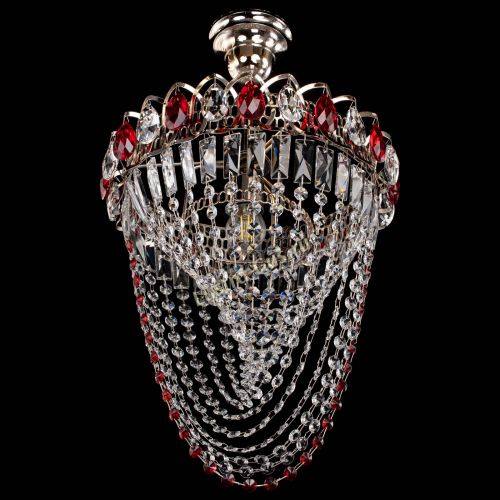 Люстра Астра Водоворот с подвесом №1 красная в Магнитогорске Гусь Хрустальный