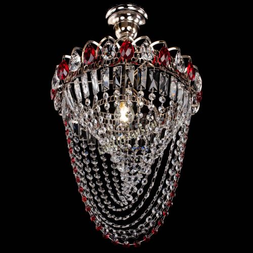 Люстра Астра Водоворот с подвесом №1 красная в Магнитогорске Гусь Хрустальный