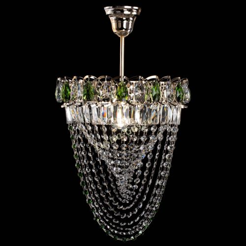 Люстра Астра Водоворот с подвесом №1 зеленая в Магнитогорске Гусь Хрустальный