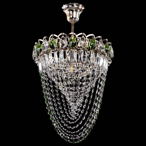 Люстра Астра Водоворот с подвесом №1 зеленая в Магнитогорске Гусь Хрустальный