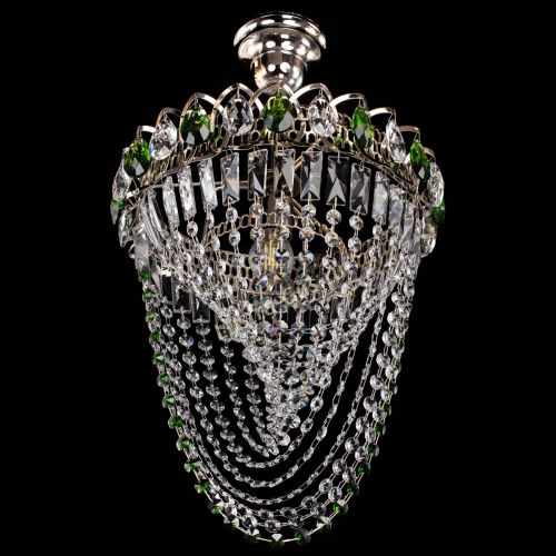 Люстра Астра Водоворот с подвесом №1 зеленая в Магнитогорске Гусь Хрустальный