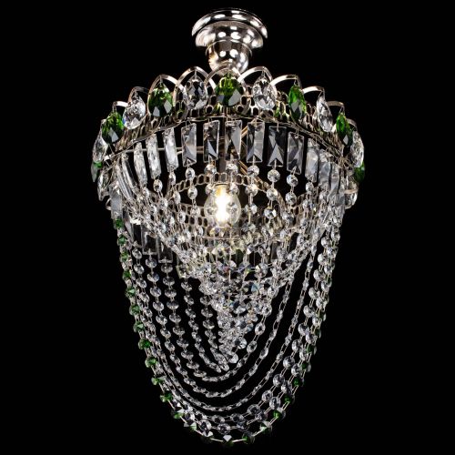Люстра Астра Водоворот с подвесом №1 зеленая в Магнитогорске Гусь Хрустальный