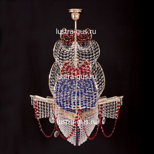 Люстра Черная Жемчужина красная в Магнитогорске Гусь Хрустальный